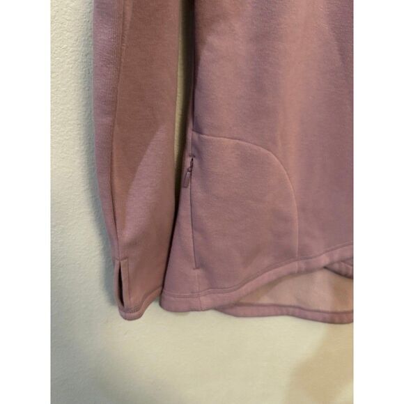 Athleta Cozy Karma Fleece Asym Pullover Sweatshirt Mauve Pink Size XS athleisure - Picture 4 of 9